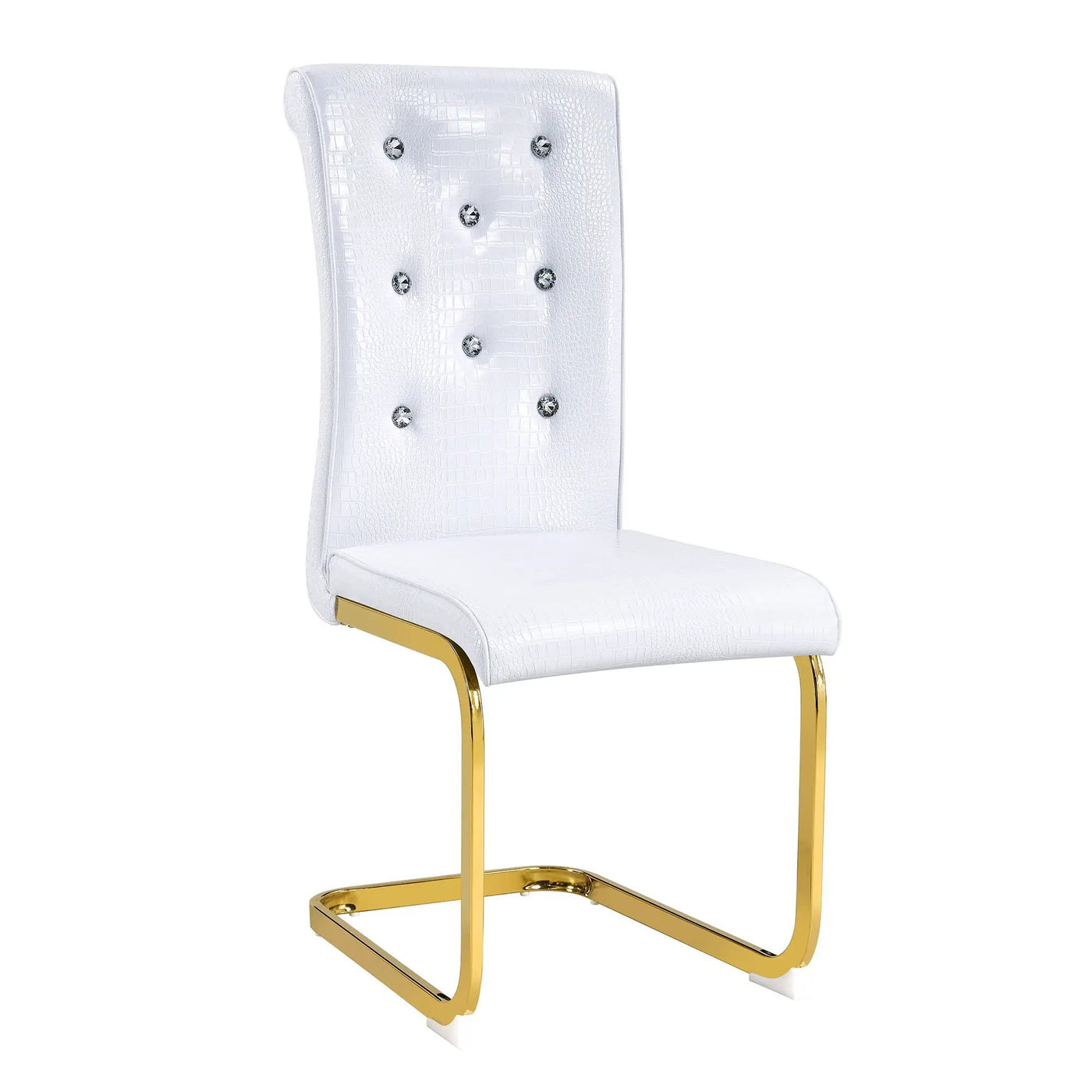 Elegant Design Alligator Skin Upholstered Dining Chairs by Unique Piece Furniture