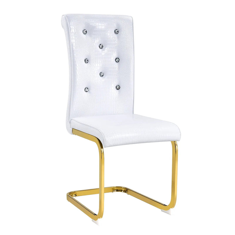 Elegant Design Alligator Skin Upholstered Dining Chairs by Unique Piece Furniture