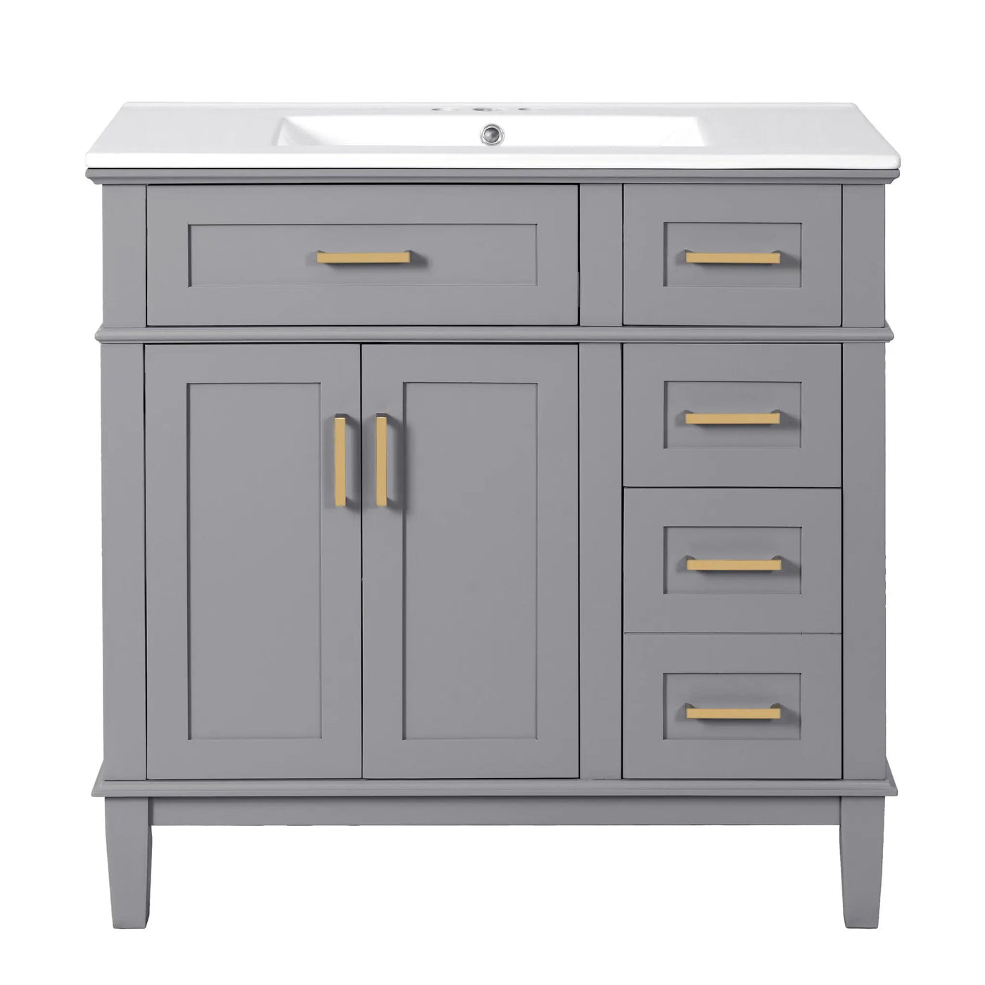 Modern Bathroom Vanity With Ceramic Sink, Soft Close Storage Cabinet by Unique Piece Furniture