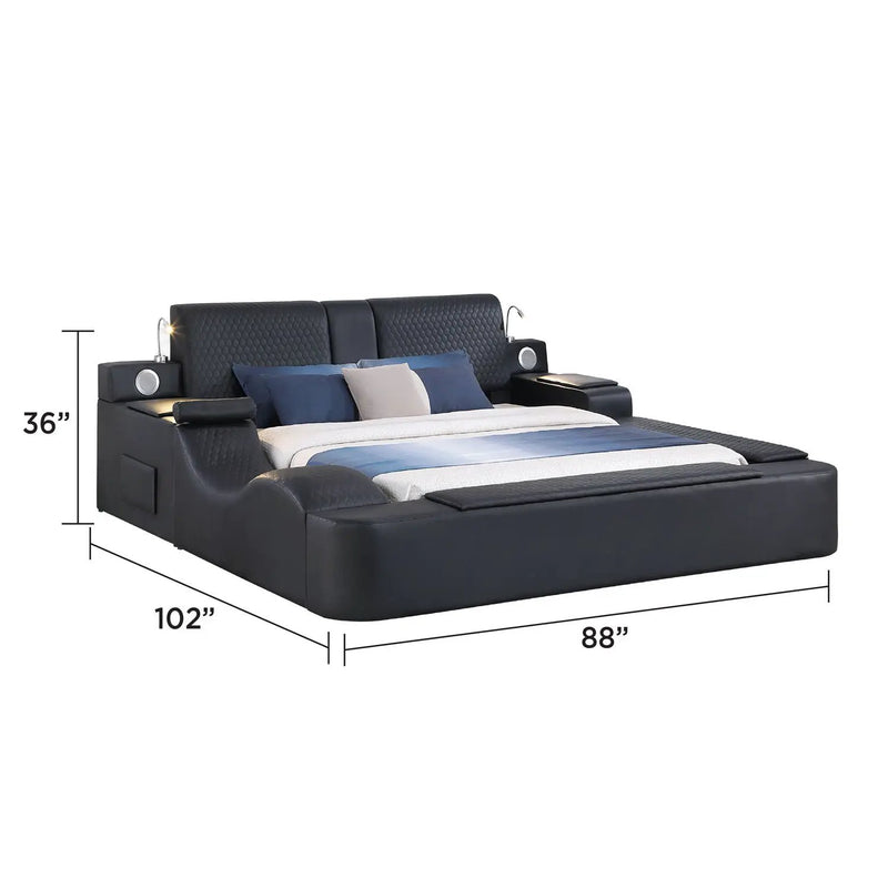Zoya - Smart Multifunctional Bed, Built In Bluetooth Speakers, USB Charging by HouseOfZazla