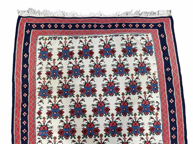 3x5 Vintage Kurdish Senneh Kilim Rug 3 x 5 Heirloom Rug Flatweave Antique Rug Playroom Rug Collectible Rug Beige Kilim by Jewel Rugs