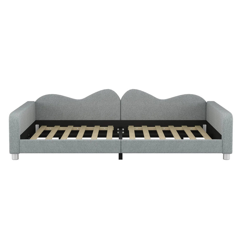 Upholstered Daybed, Sherpa Fabric Sofabed With Cloud-Shaped Backrest by Unique Piece Furniture