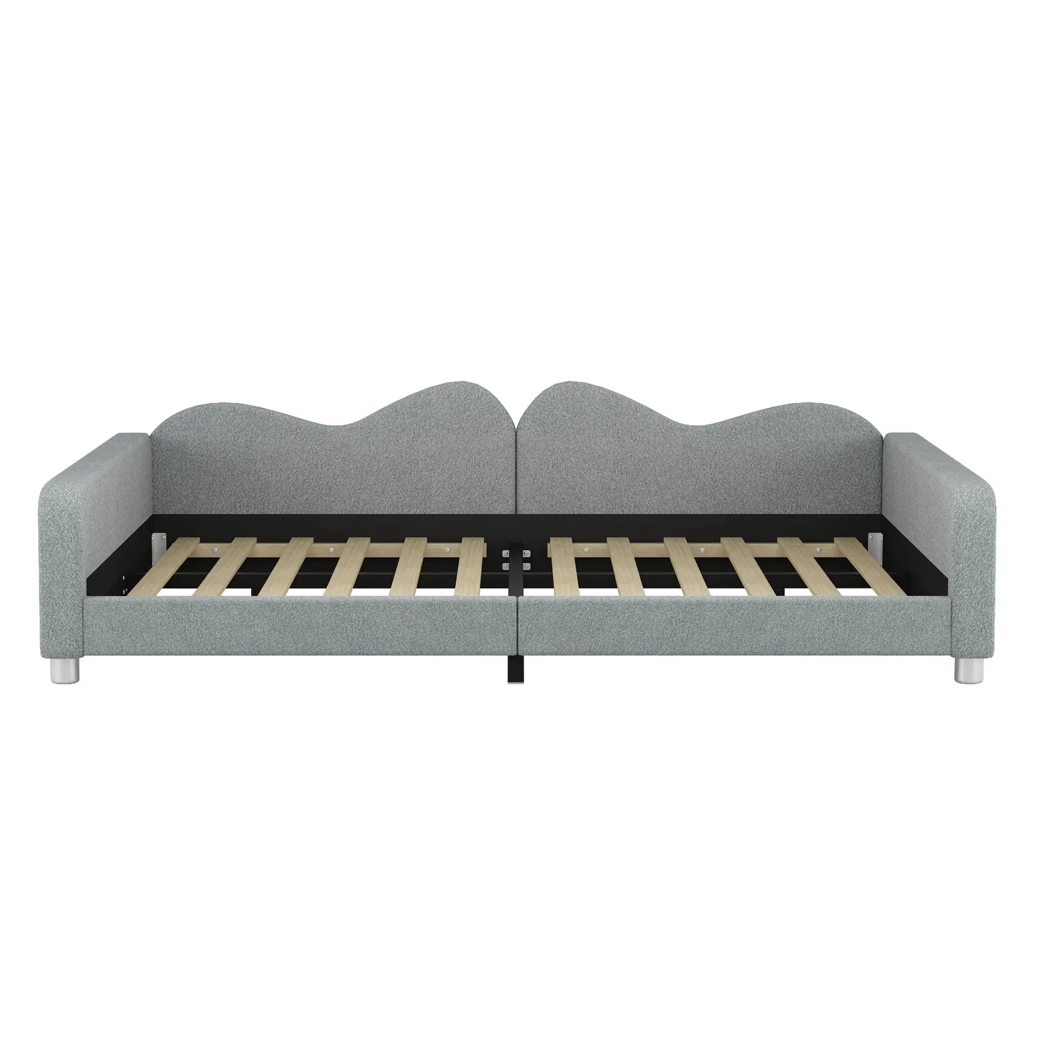 Upholstered Daybed, Sherpa Fabric Sofabed With Cloud-Shaped Backrest by HouseOfZazla