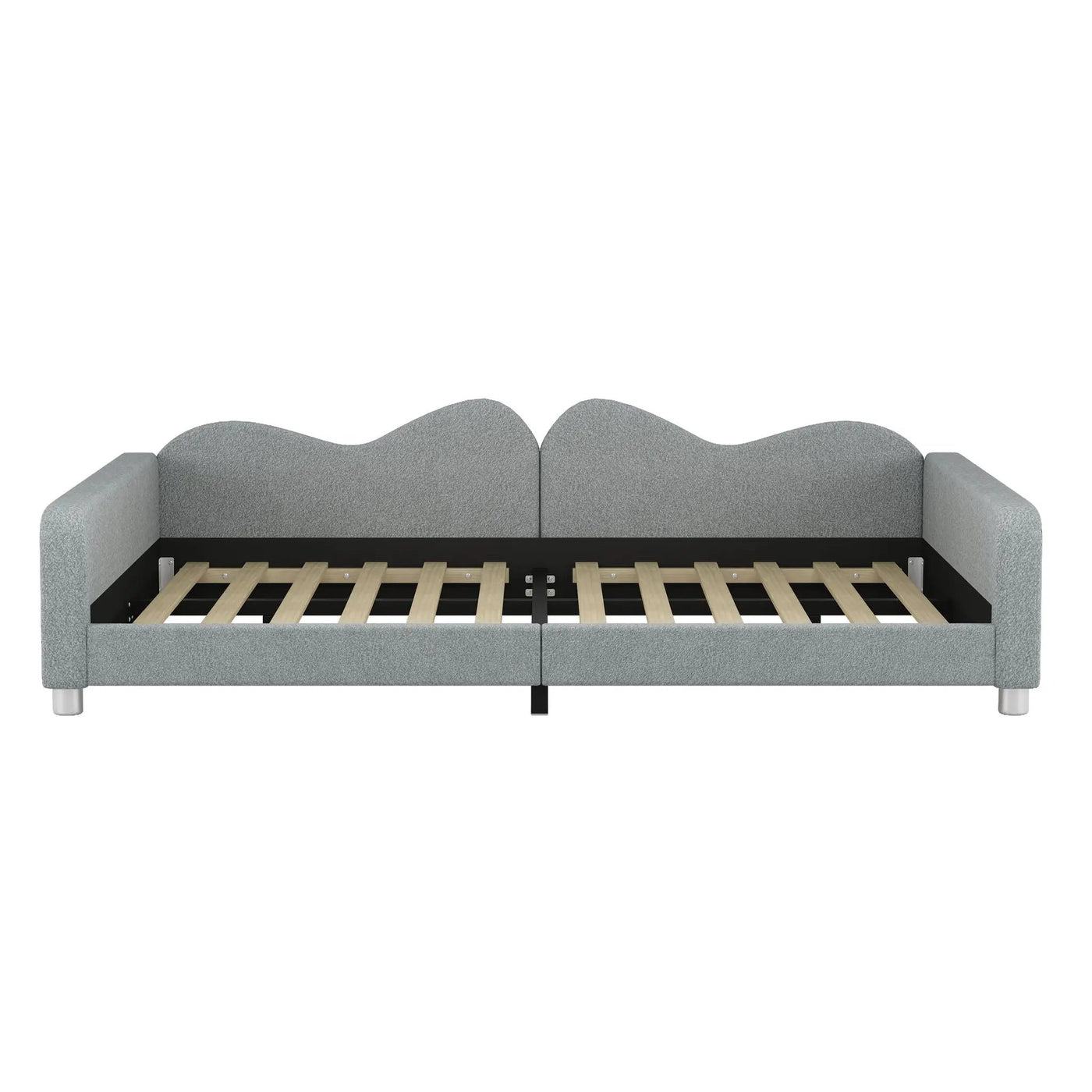 Upholstered Daybed, Sherpa Fabric Sofabed With Cloud-Shaped Backrest by Unique Piece Furniture