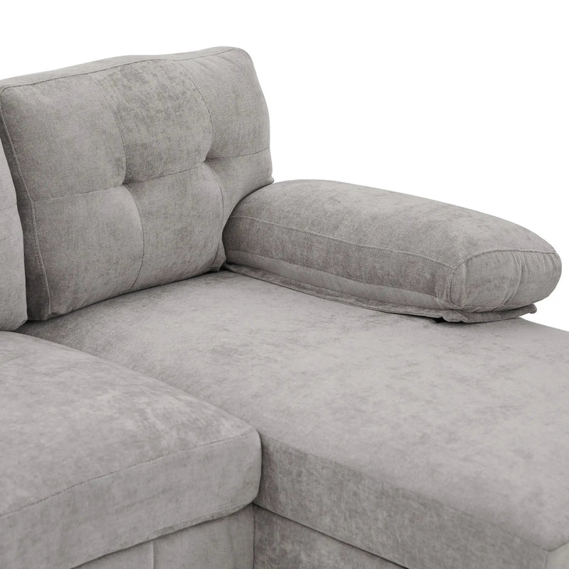 U-Shaped Sectional Sofa 103.5" Fabric Couch With Dual Chaise Lounges, Storage Pockets, Armrest Pillows by HouseOfZazla