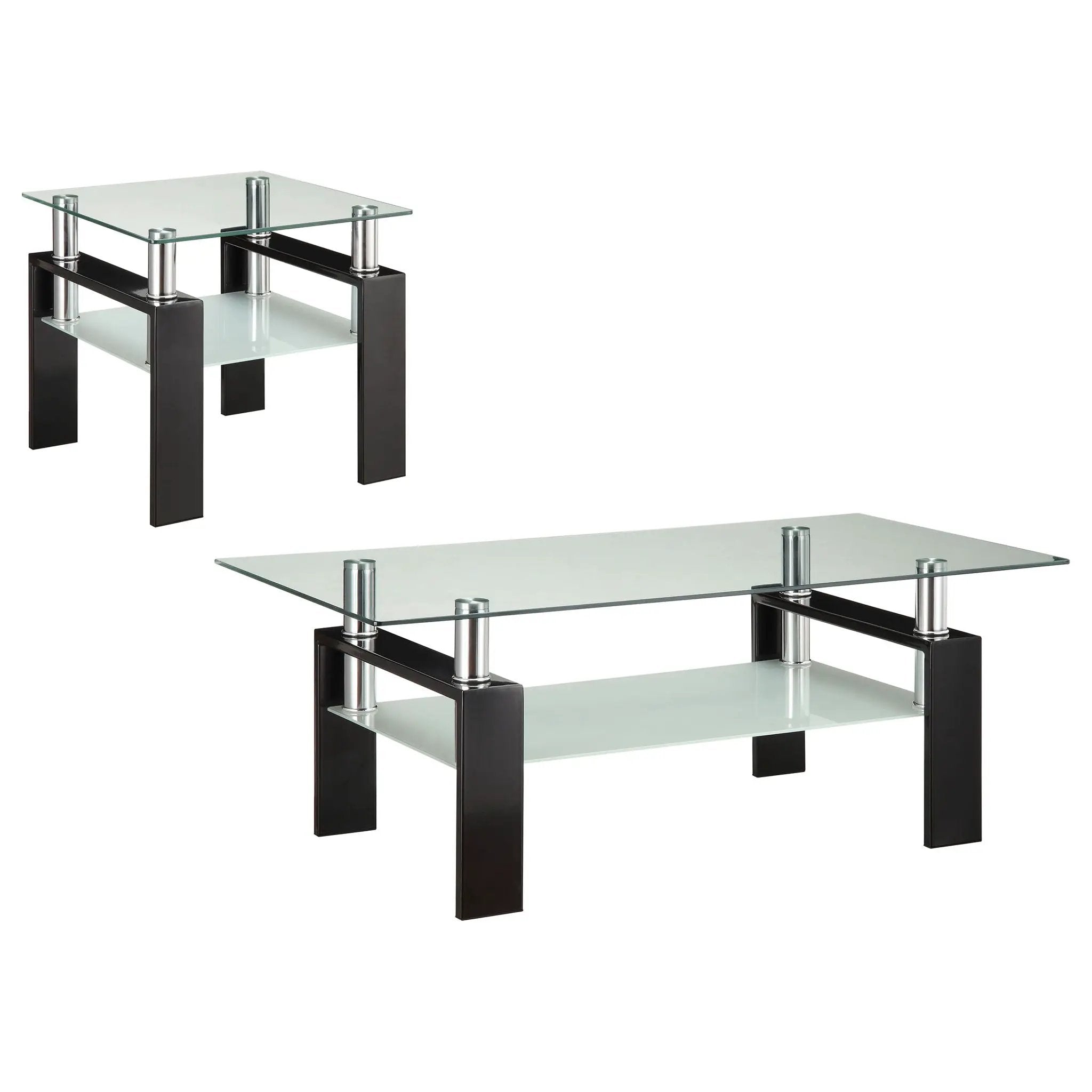 Dyer 2-piece Rectangular Coffee and End Table Set Black by Unique Piece Furniture