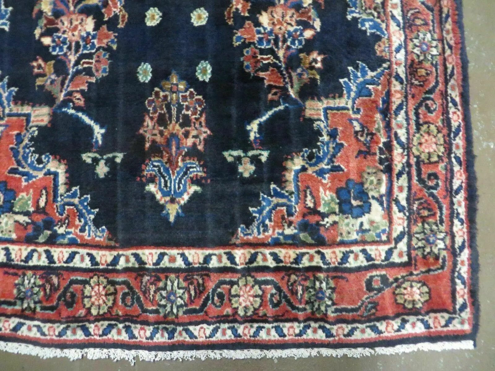 Persian Runner Rug 4x11, Navy Blue Antique Lilihan Runner by Jewel Rugs