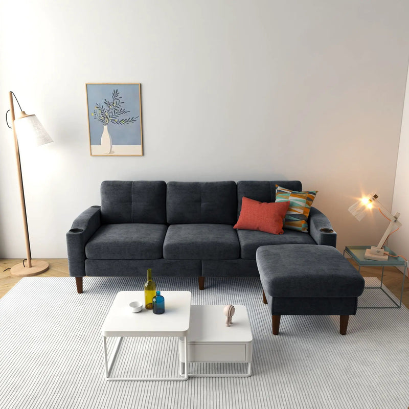 3 Seater Convertible Combination L Shaped Sofa With Footstools With Storage by Unique Piece Furniture