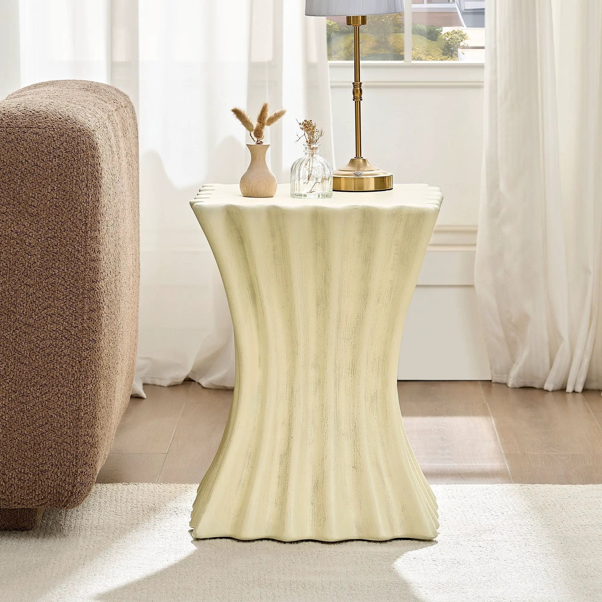 15.16 Inch Side Table Vintage Sturdy Fiberglass Table by HouseOfZazla