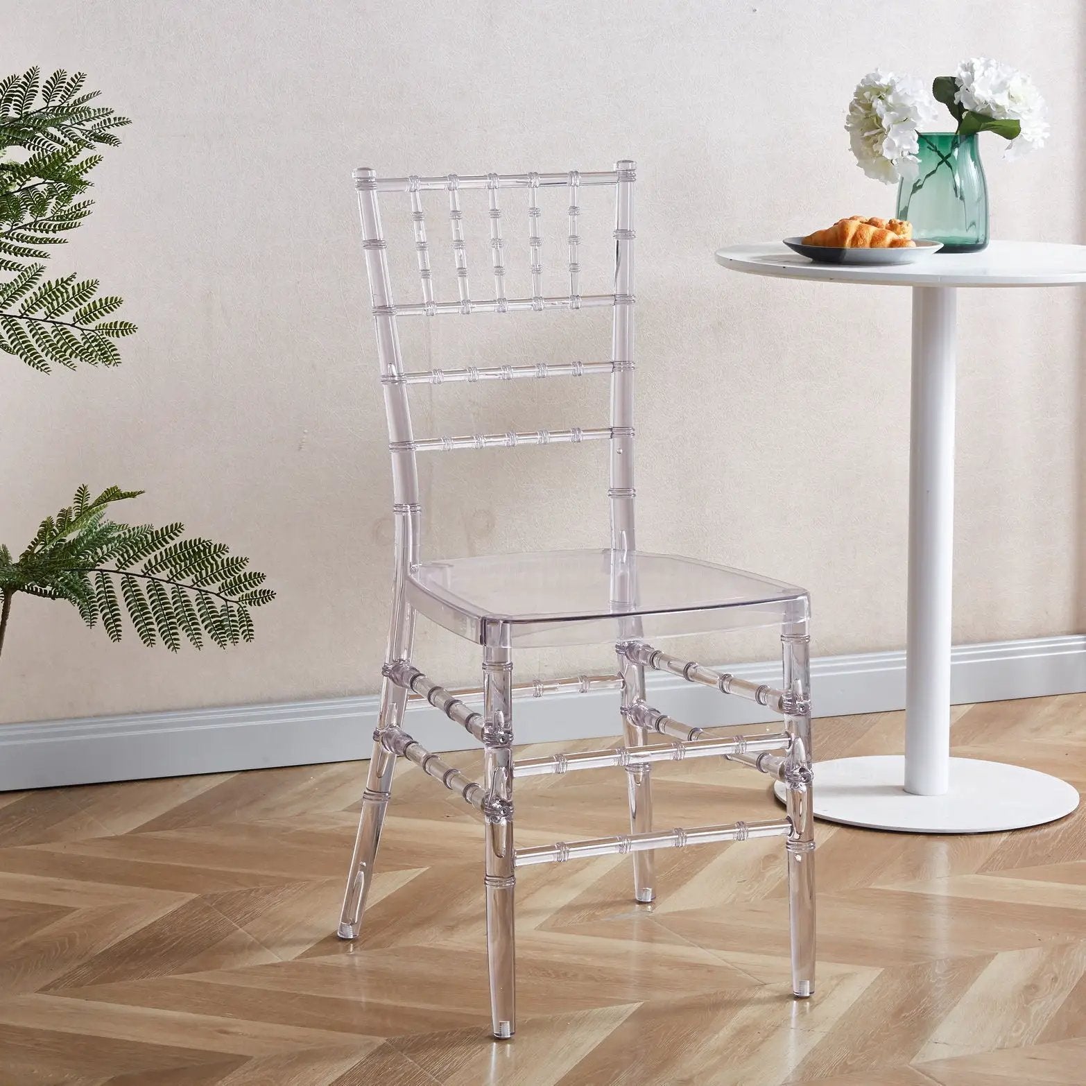 Dining Chair With Plastic Seat, Welding Chair (Set of 4) - Transparent by Unique Piece Furniture