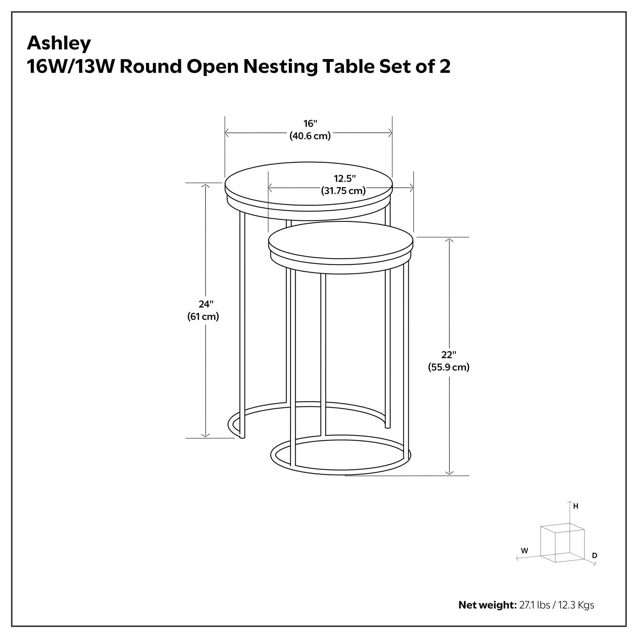 Ashley - 2 Piece Nesting Table - Gold by Unique Piece Furniture
