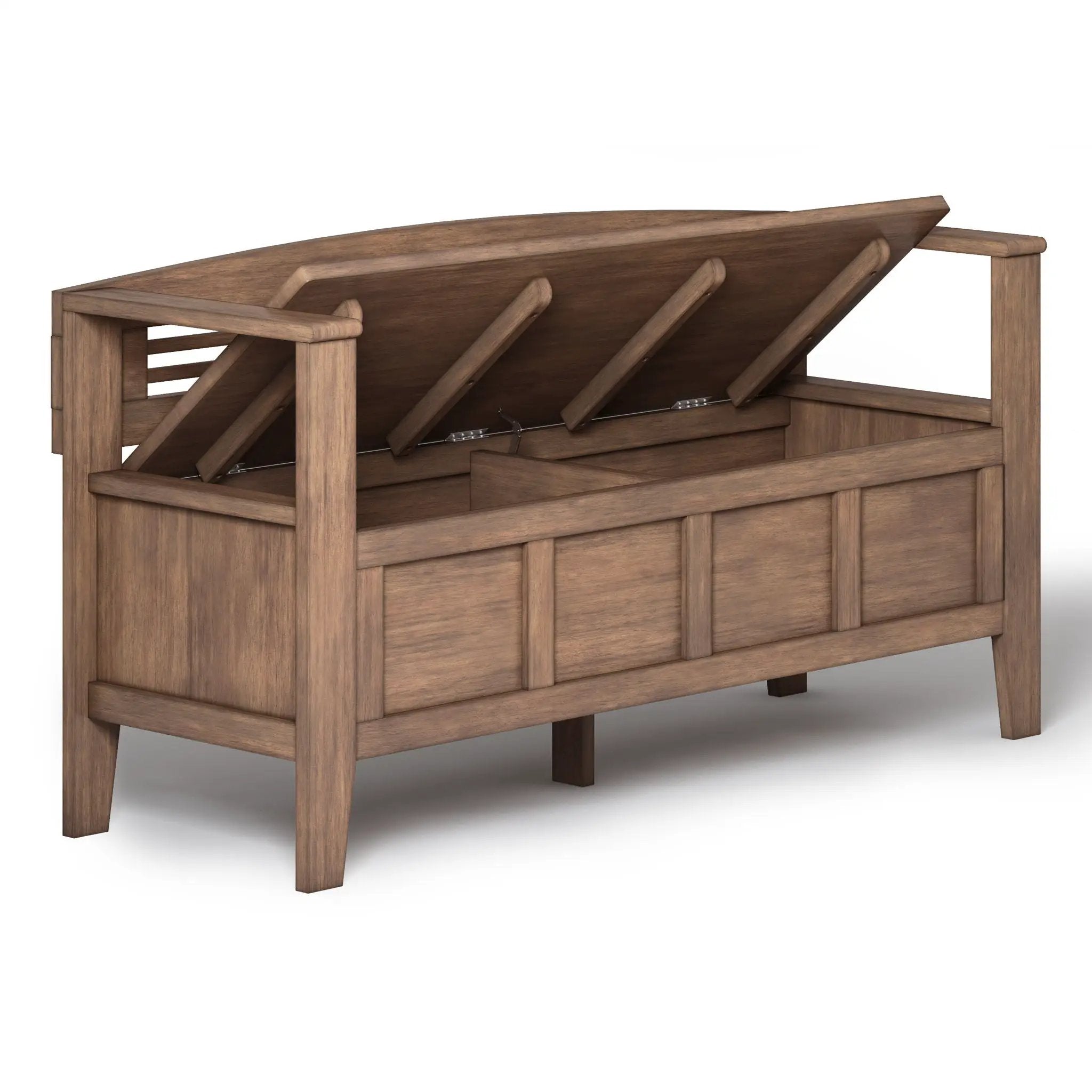Adams - Entryway Storage Bench - Rustic Natural Aged Brown by Unique Piece Furniture