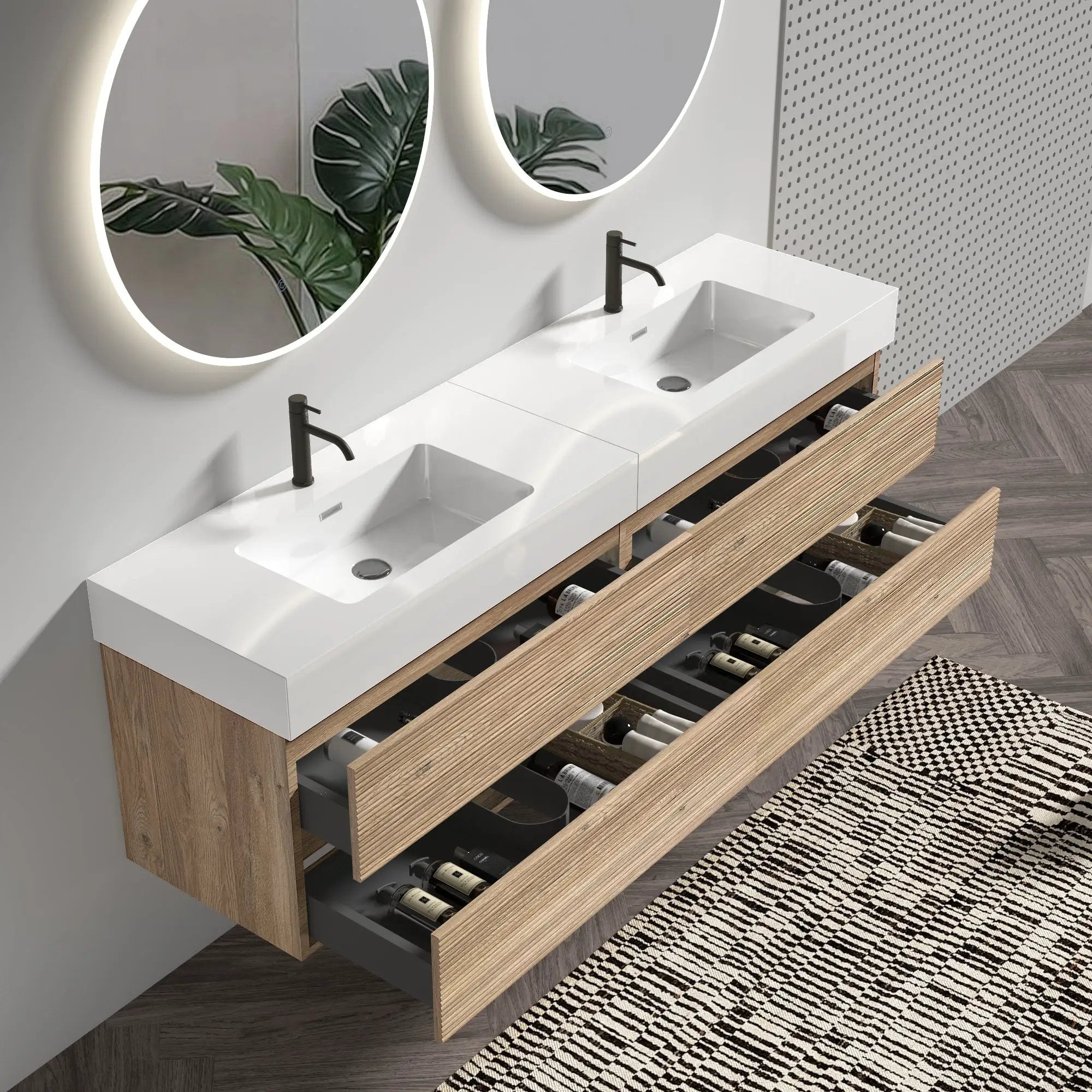 Grace 72" Bathroom Vanity with Silent DTC Soft-Closing Drawers by HouseOfZazla