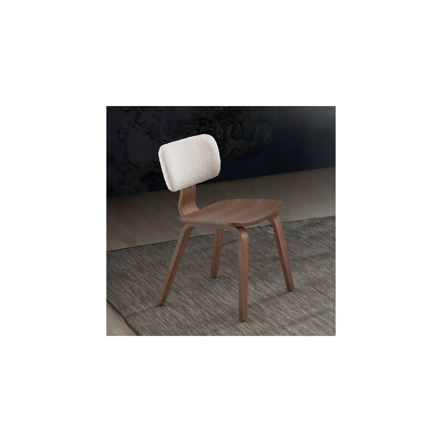 Casson - Boucle 7 Walnut Side Chair (Set of 2) - White / Walnut by Unique Piece Furniture