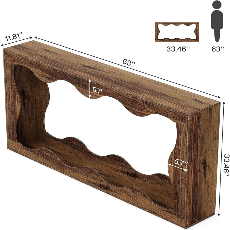 Console Table With Storage, Narrow Entryway Stand For Living Hallway - Light Brown by HouseOfZazla