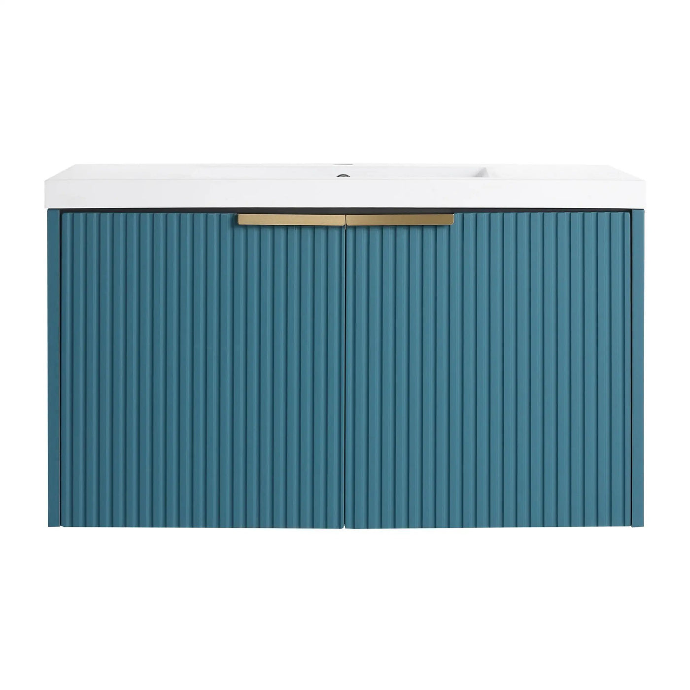 Contemporary Wall Mounted Bathroom Vanity With Resin Double Sink by Unique Piece Furniture