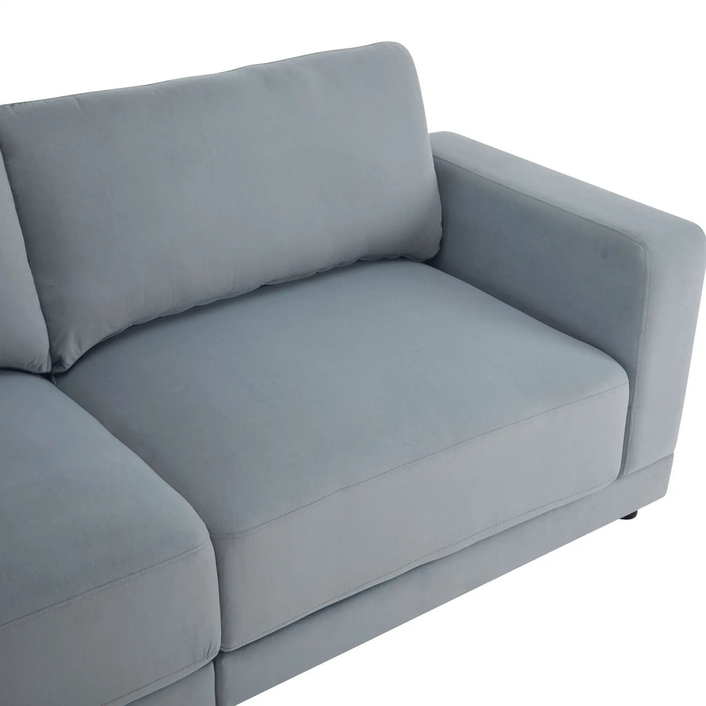Modern Square Arm Sofa With Soft Fabric Upholstery, Deep Cushions by HouseOfZazla