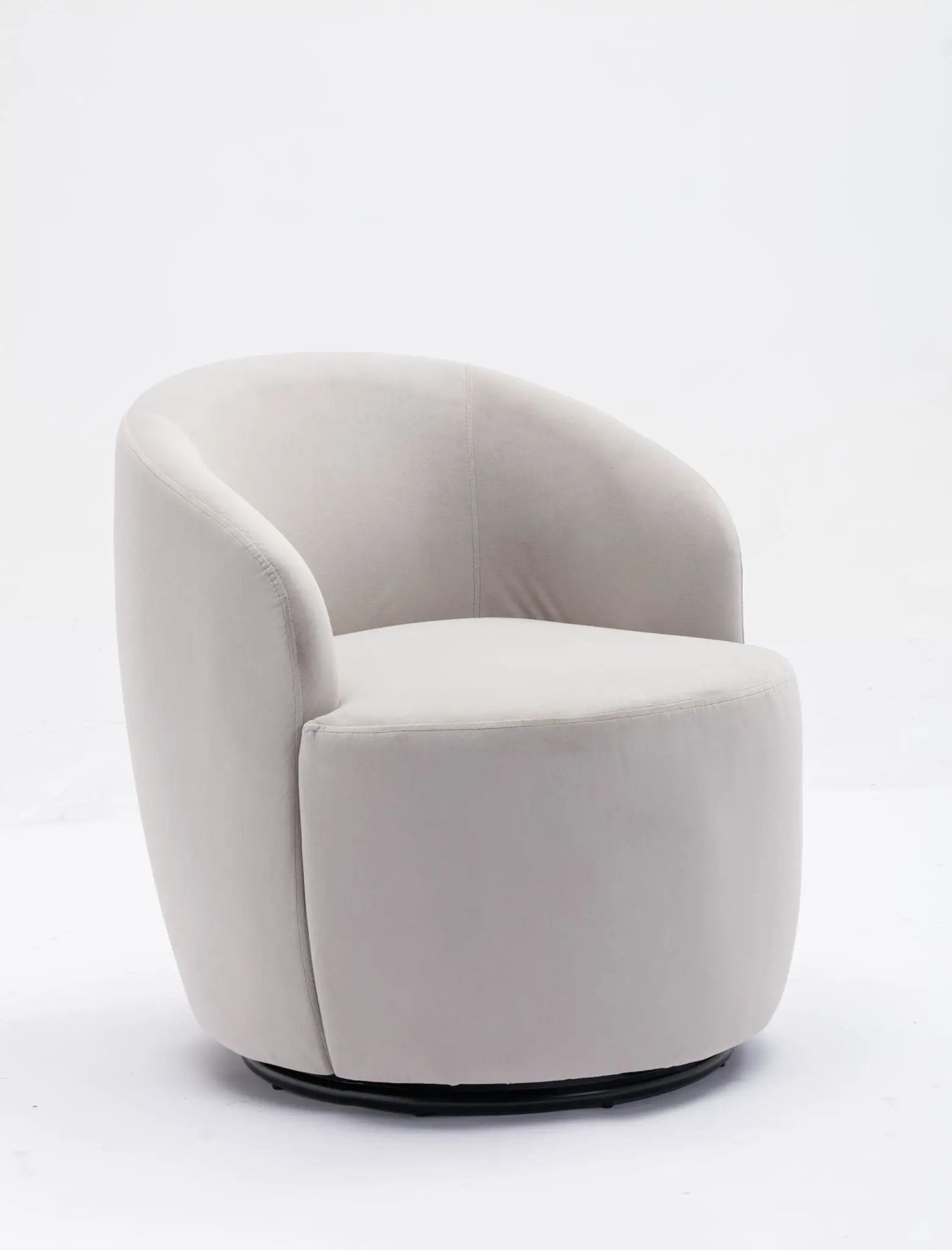Swivel Accent Armchair Barrel Chair With Powder Coating Metal Ring by HouseOfZazla