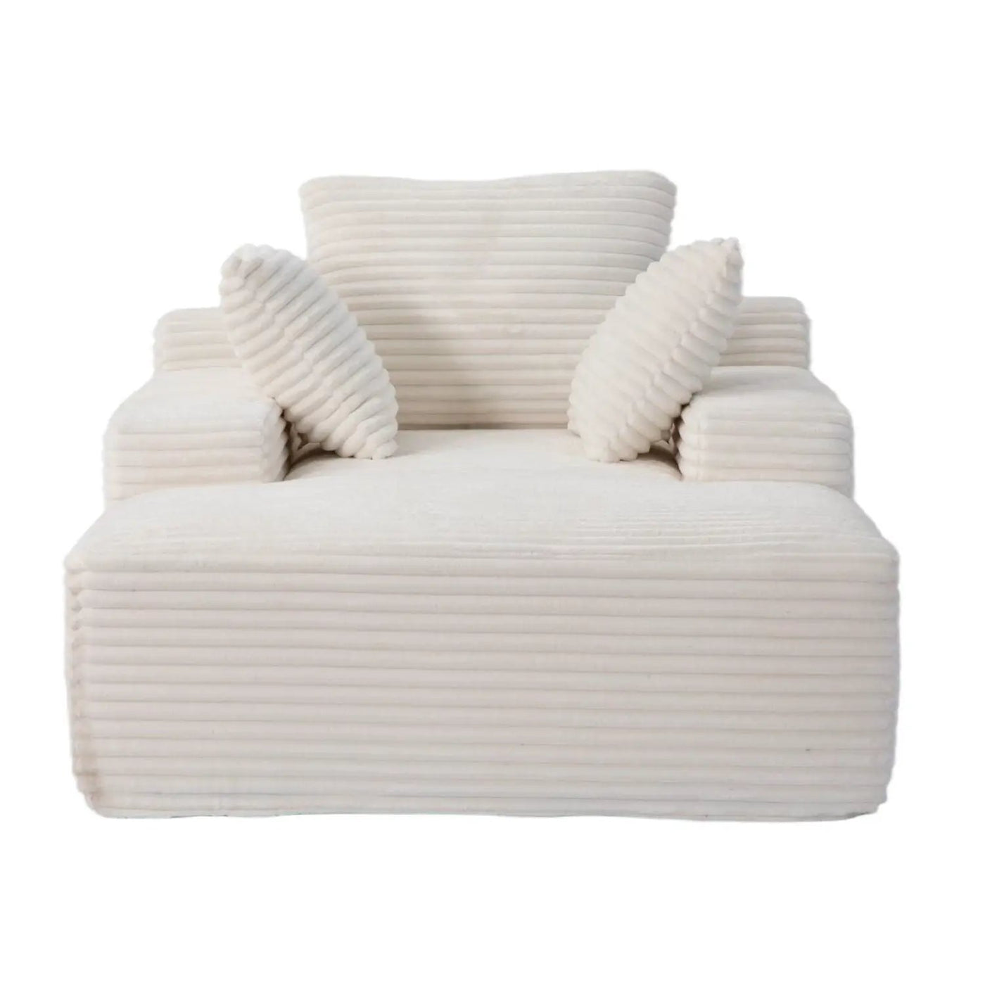 Oversized Chaise Lounge Chair Cozy Cloud Couch With 3 Throw Pillows And Wide Armrest by HouseOfZazla
