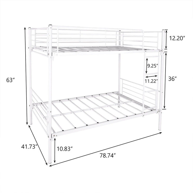 Space Saving Bunk Bed With Metal Frame And Ladder by Unique Piece Furniture