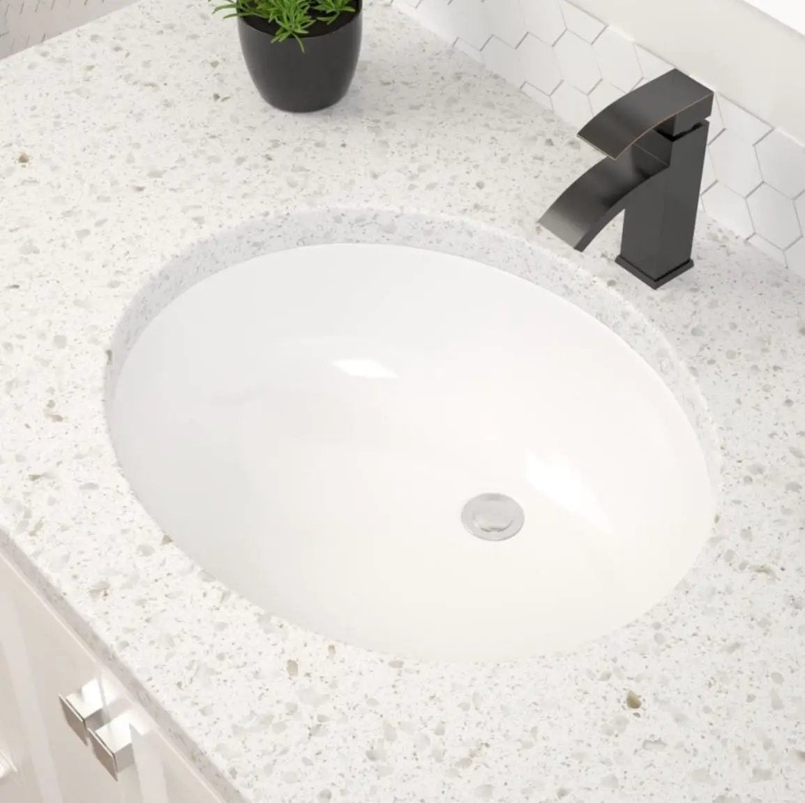 Pottery barn Dcolora Undermount Bathroom Sink Oval - Dcolora 16"x13" White Porcelain Ceramic Oval Vessel Sink Under Counter Lavatory Vanity Bath Sink Bowl Basin Wi by Selzalot