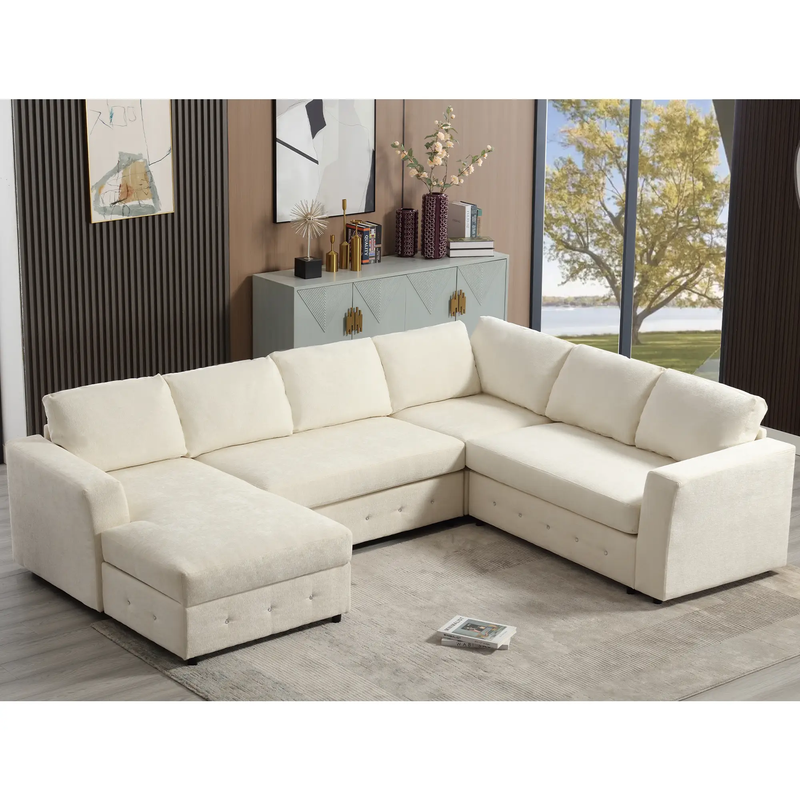 110.75" Sectional Sofa with Chaise Storage by HouseOfZazla