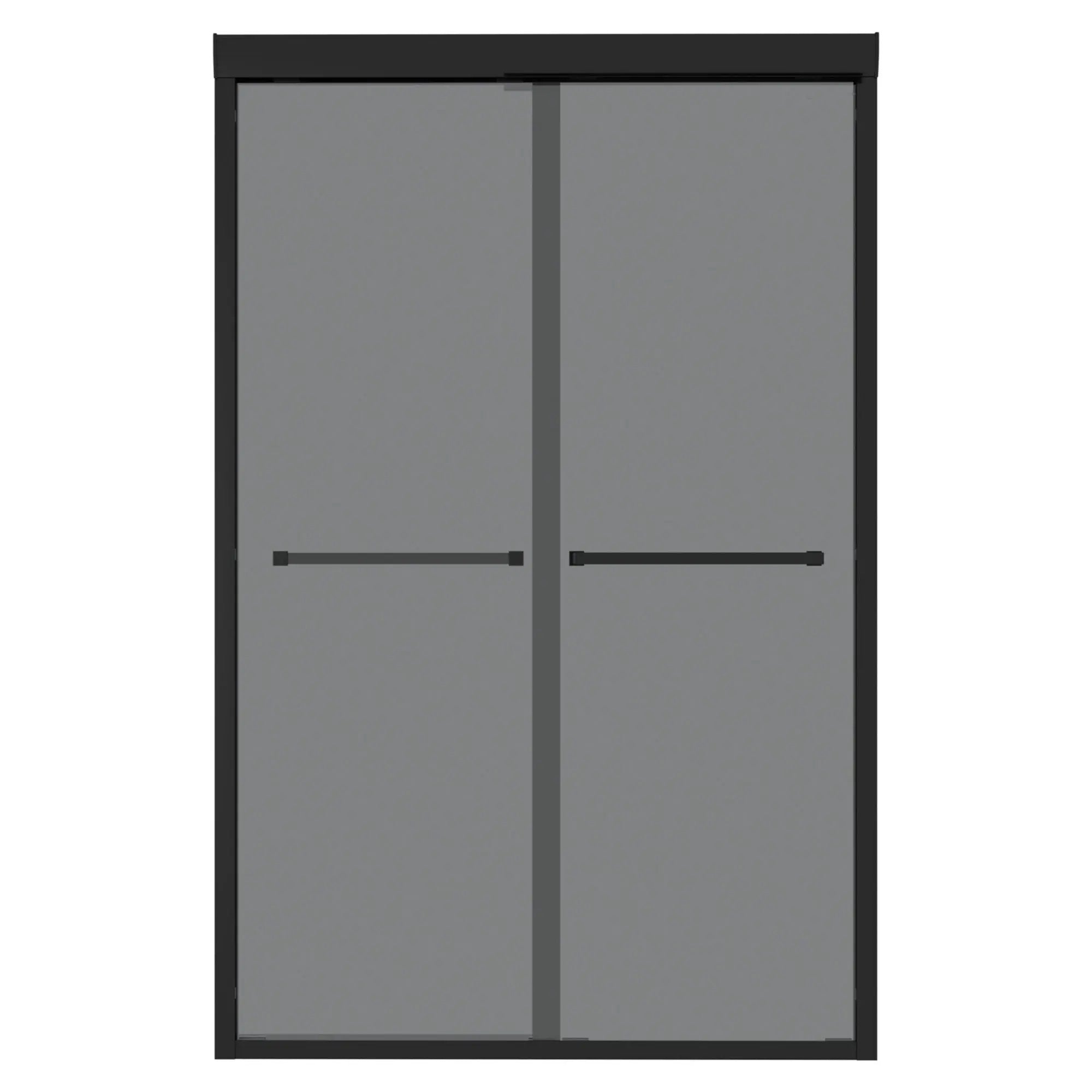 Double Sliding Glass Shower Door 8Mm Tempered Glass With Stainless Steel Frame - Matte Black by HouseOfZazla