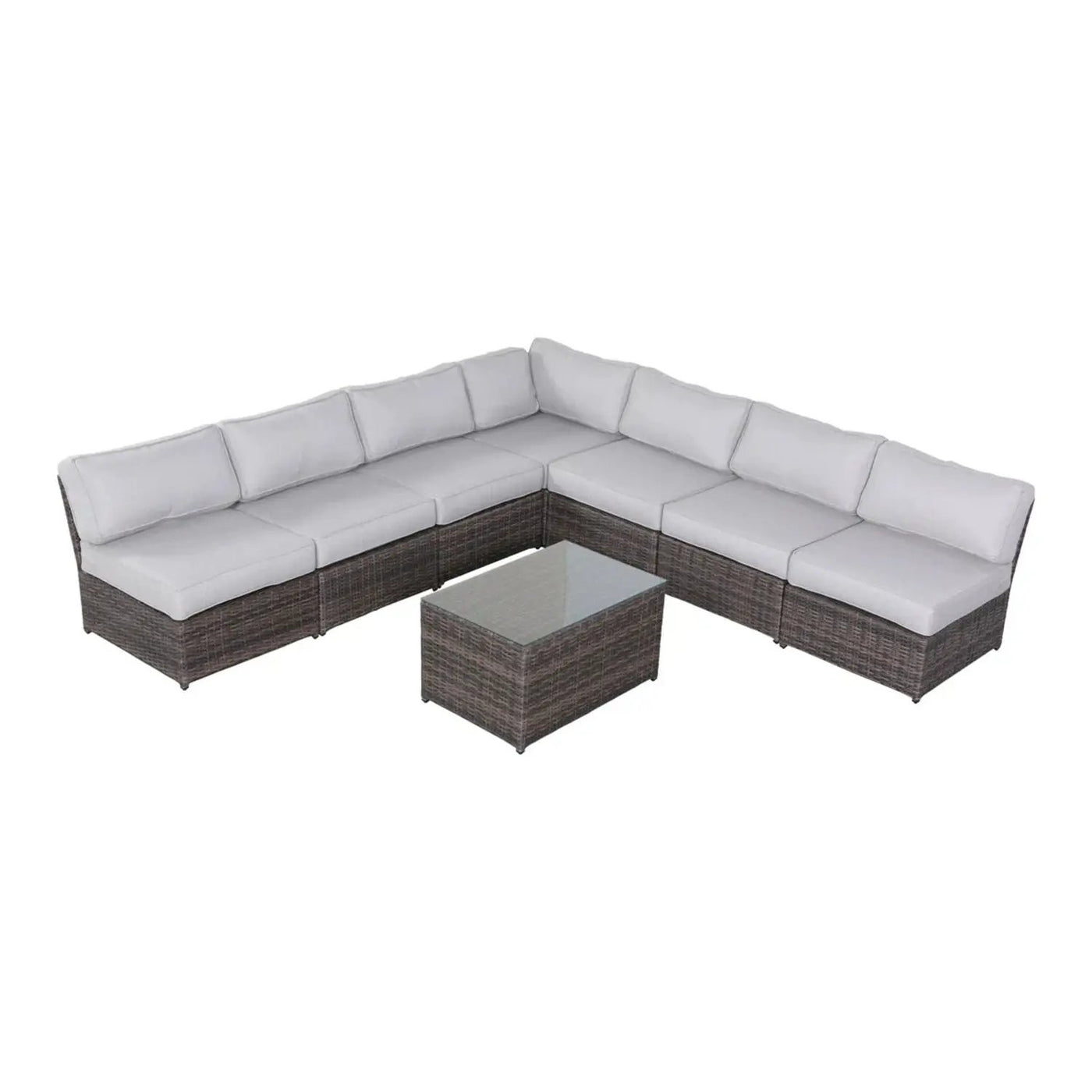 Comfortable Modern Patio Rattan Sectional Set With Cushions by Unique Piece Furniture