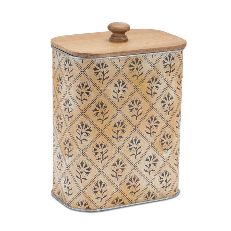 Geometric canister with natural wood lid (set of 2), photo 3 of 5