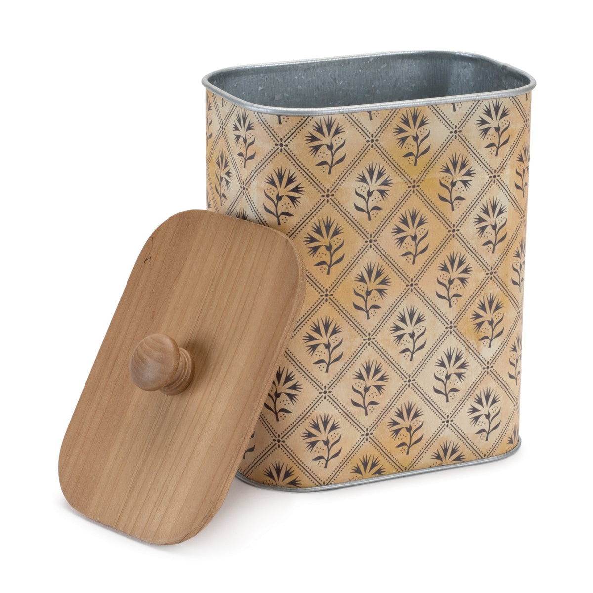 Geometric canister with natural wood lid (set of 2), photo 5 of 5