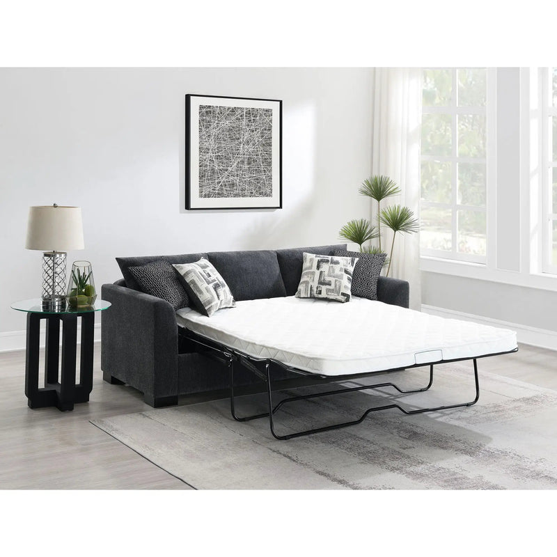 Pacheco - Upholstered Sleeper Sectional Chaise Sofa With Pocket Coils And Reversible Cushions - Dark Gray by HouseOfZazla