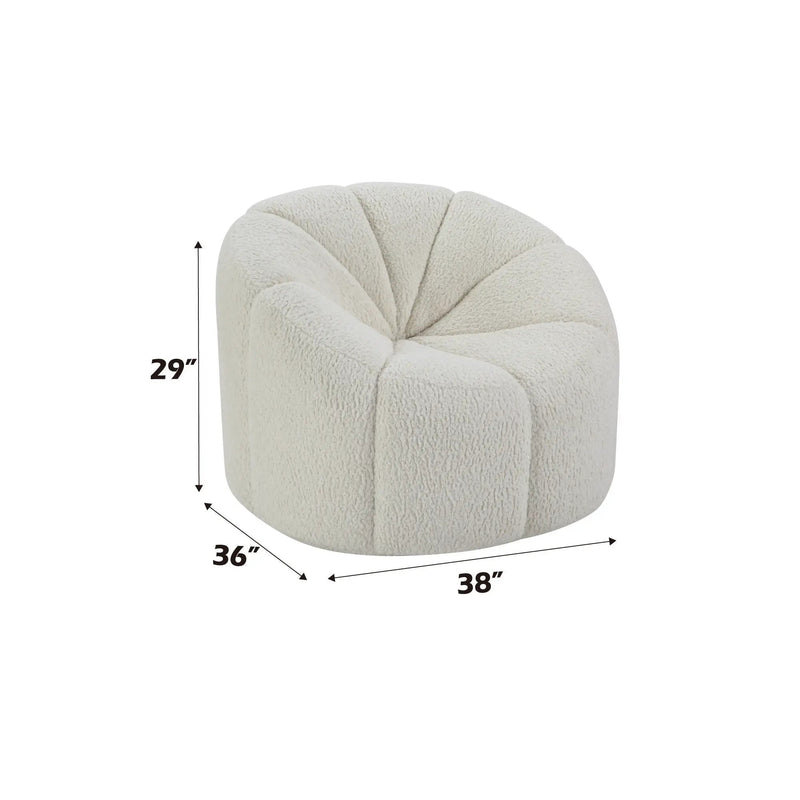 Osmash - Teddy Sherpa Chair With Swivel - White by Unique Piece Furniture