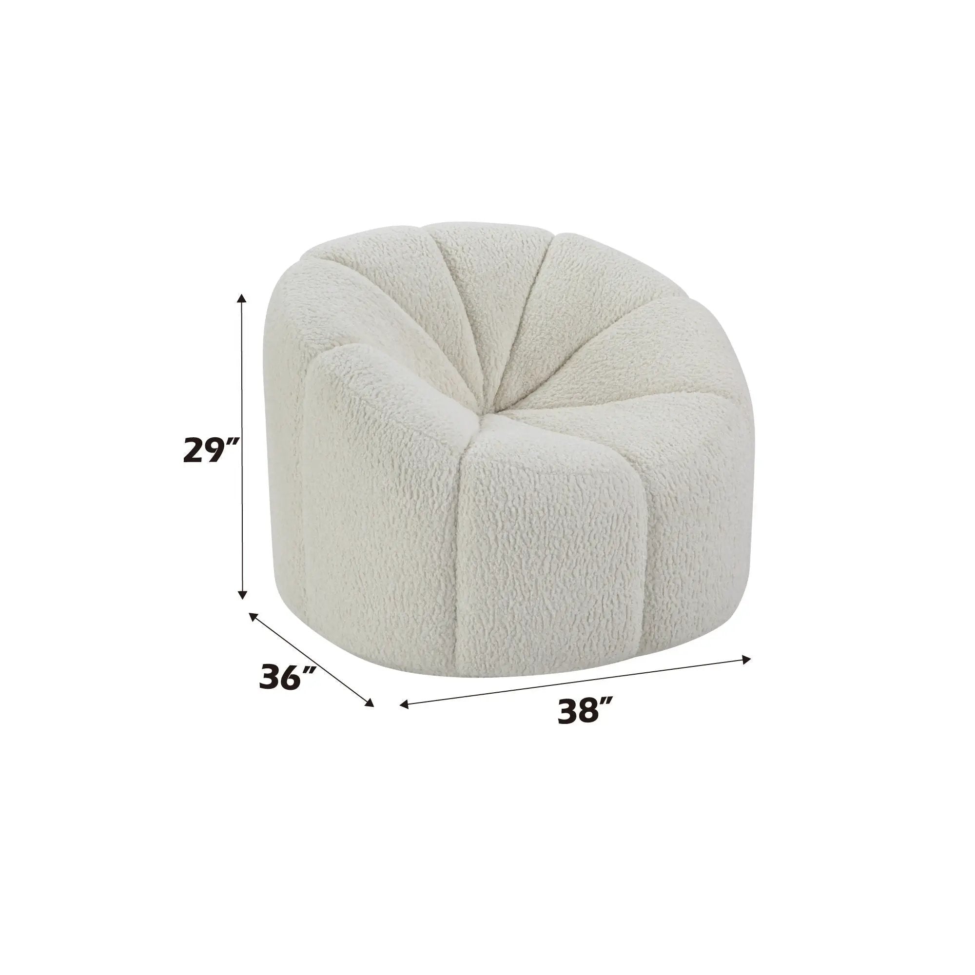 Osmash - Teddy Sherpa Chair With Swivel - White by HouseOfZazla