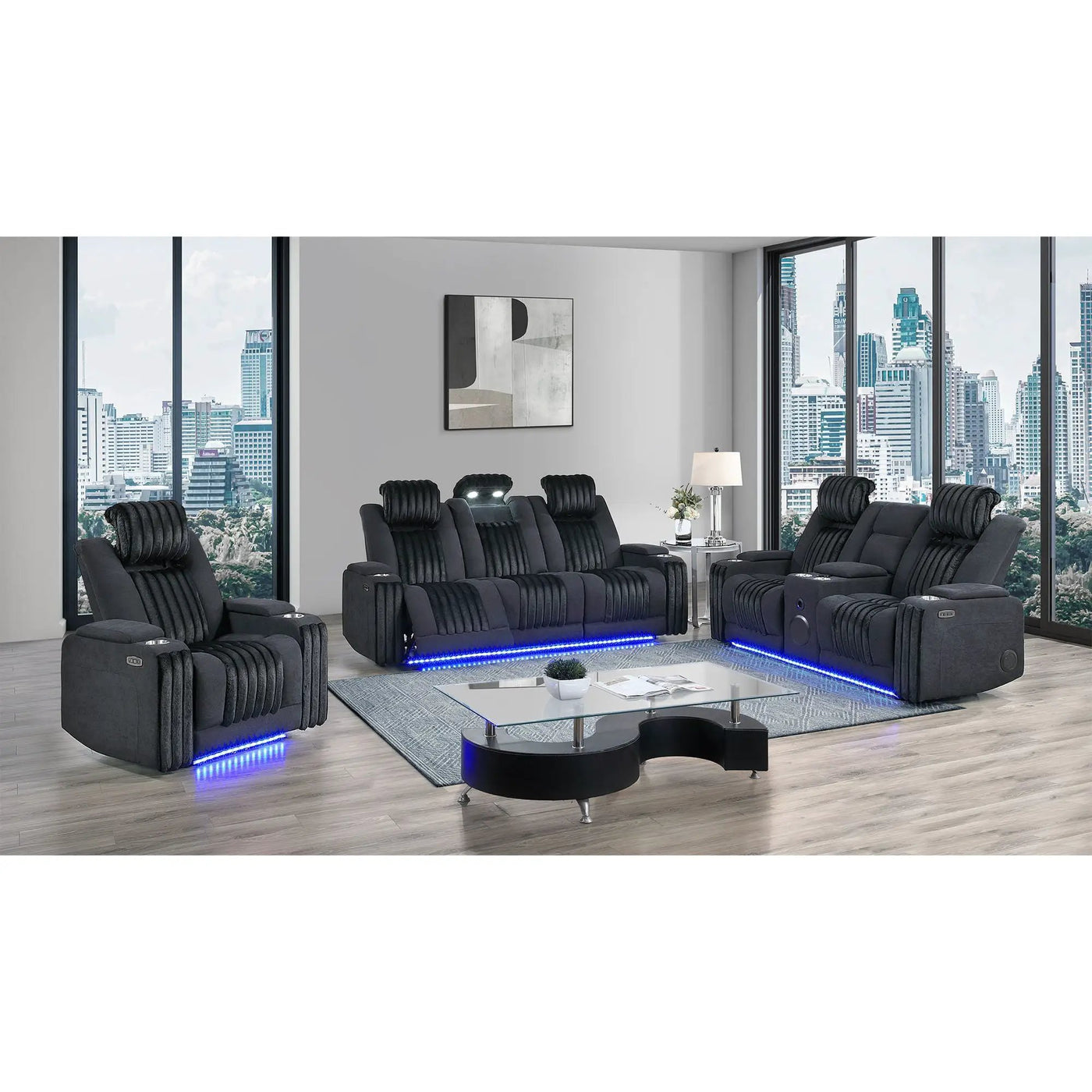 Duran - Power Reclining Set With Power Headrest by HouseOfZazla