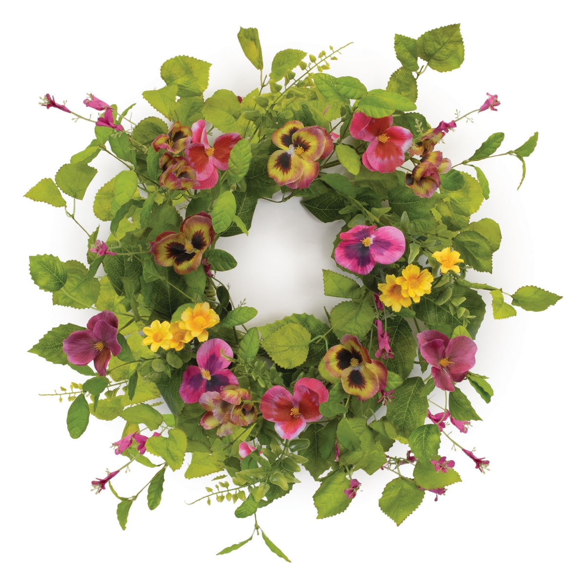 Mixed Pansy Floral Candle Ring 16"D, photo 2 of 2