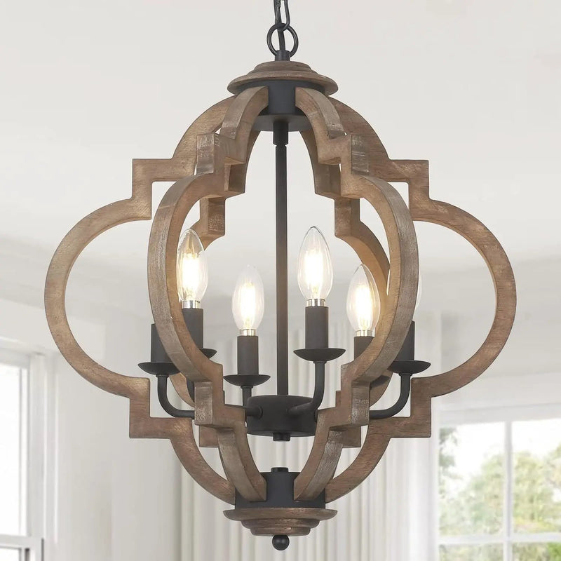 Farmhouse Chandeliers for Dining Room, 6-Light Rustic Light Fixture by HouseOfZazla