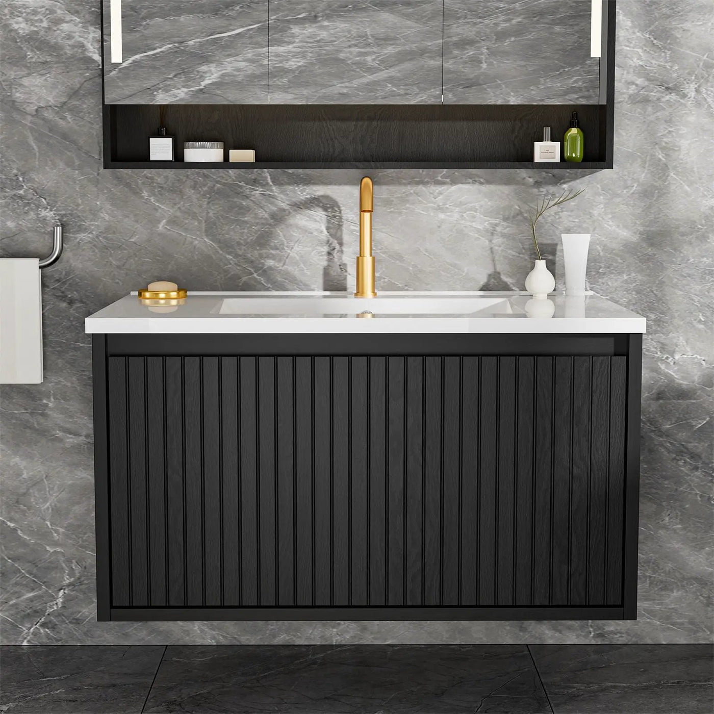 Wall Mounted Floating Bathroom Vanity With Sink And Drawers by Unique Piece Furniture