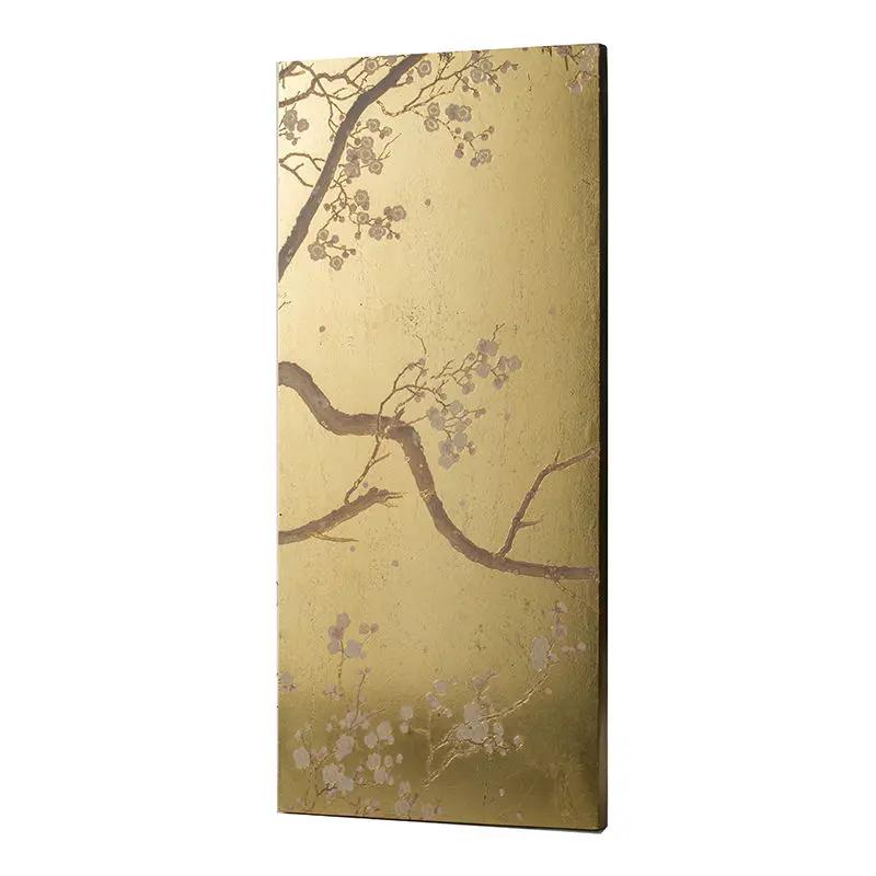 Cherry Blossom Wall Art Panels, Wall Decor For Living Room Dining Room Office Bedroom (Set of 2) - Gold by HouseOfZazla