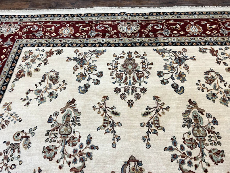 Karastan Rug 8.6 x 11.6, English Manor #2103, Ivory Floral Sarouk, Wool Karastan Carpet, Large Karastan Area Rug, Traditional Karastan Rug by Jewel Rugs