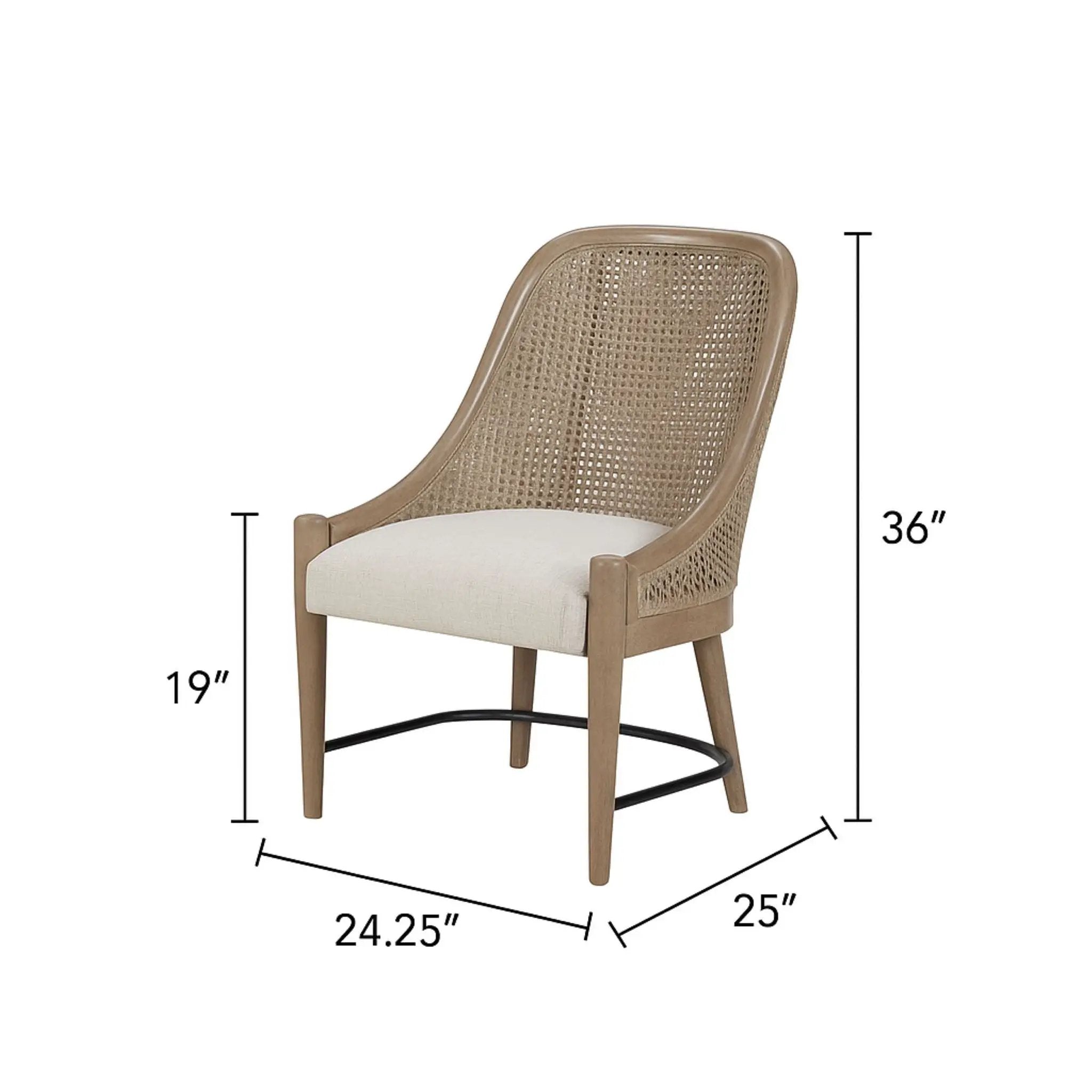 Cane Backed Host Chair Colored (Set of 2) - Sand by HouseOfZazla