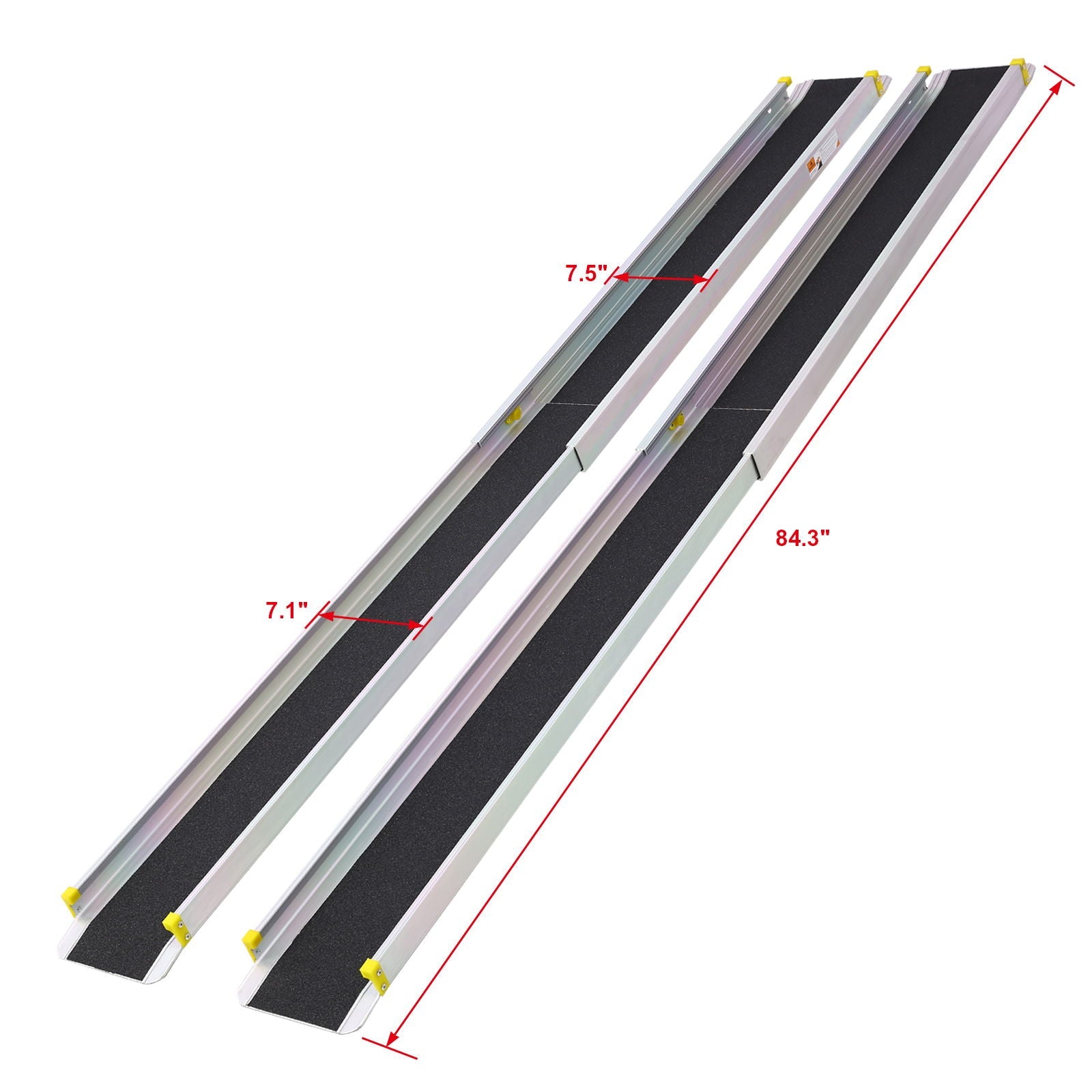 Premium Adjustable Telescoping Wheelchair Track Ramps Aluminium - Silver by HouseOfZazla
