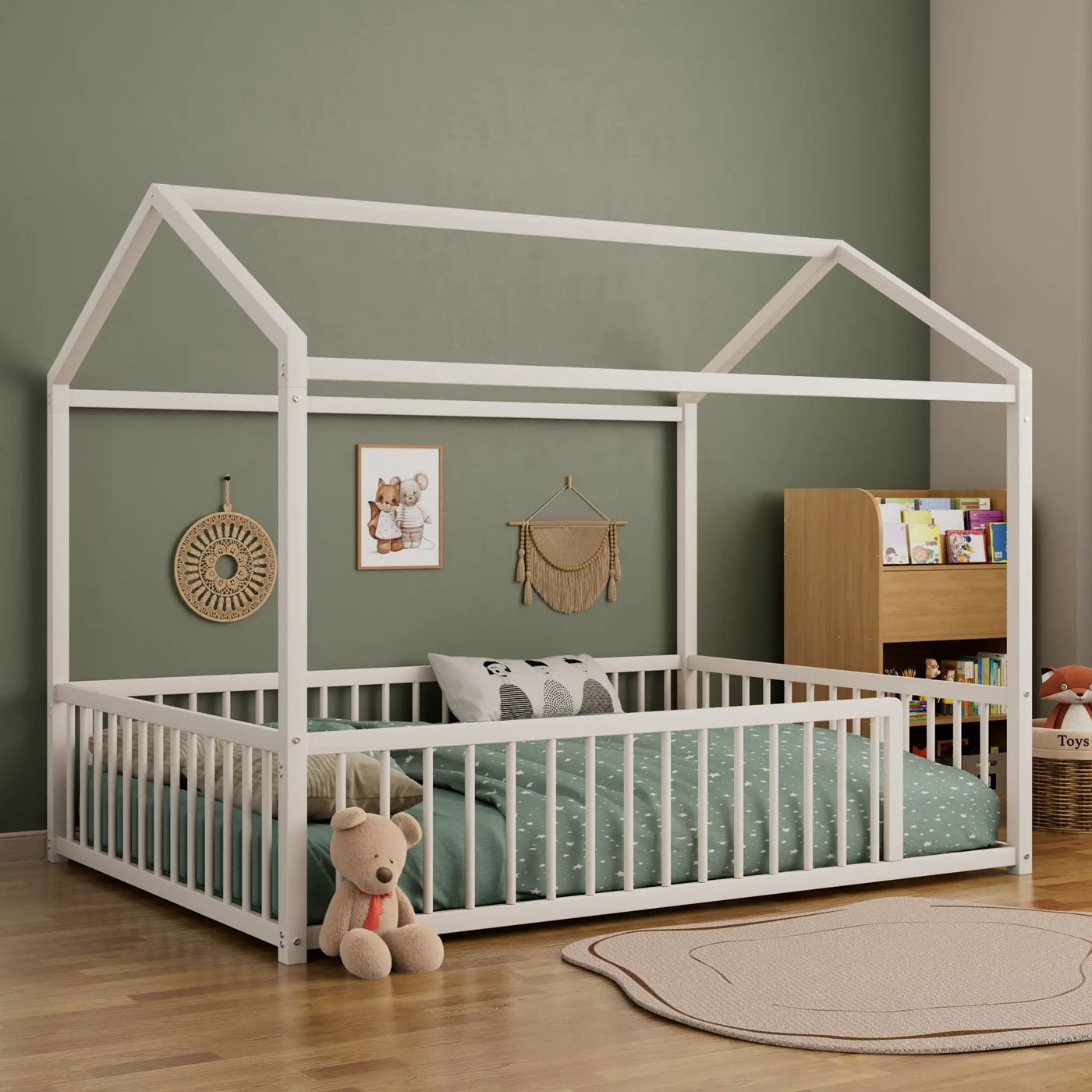 Montessori Floor Bed Frame With House Shape by HouseOfZazla