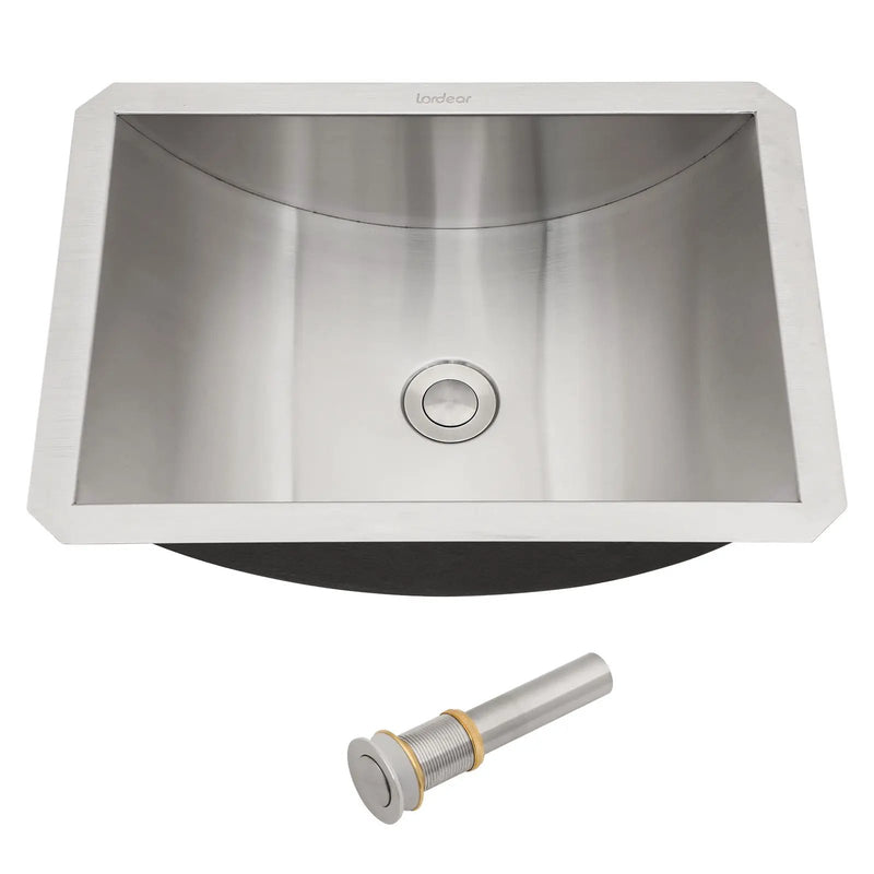 Undermount Bathroom Sink With Pop Up Drain, Brushed Nickel by HouseOfZazla