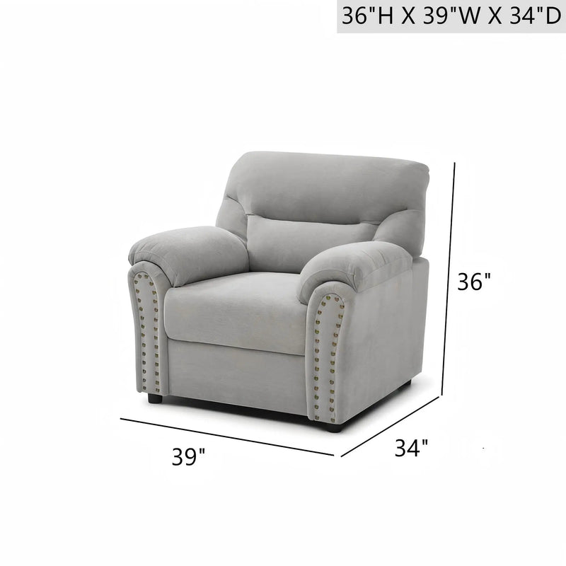 Hamilton - Chair With Hand Applied Nailhead Trim And Pillow Top Arm Cushions by Unique Piece Furniture