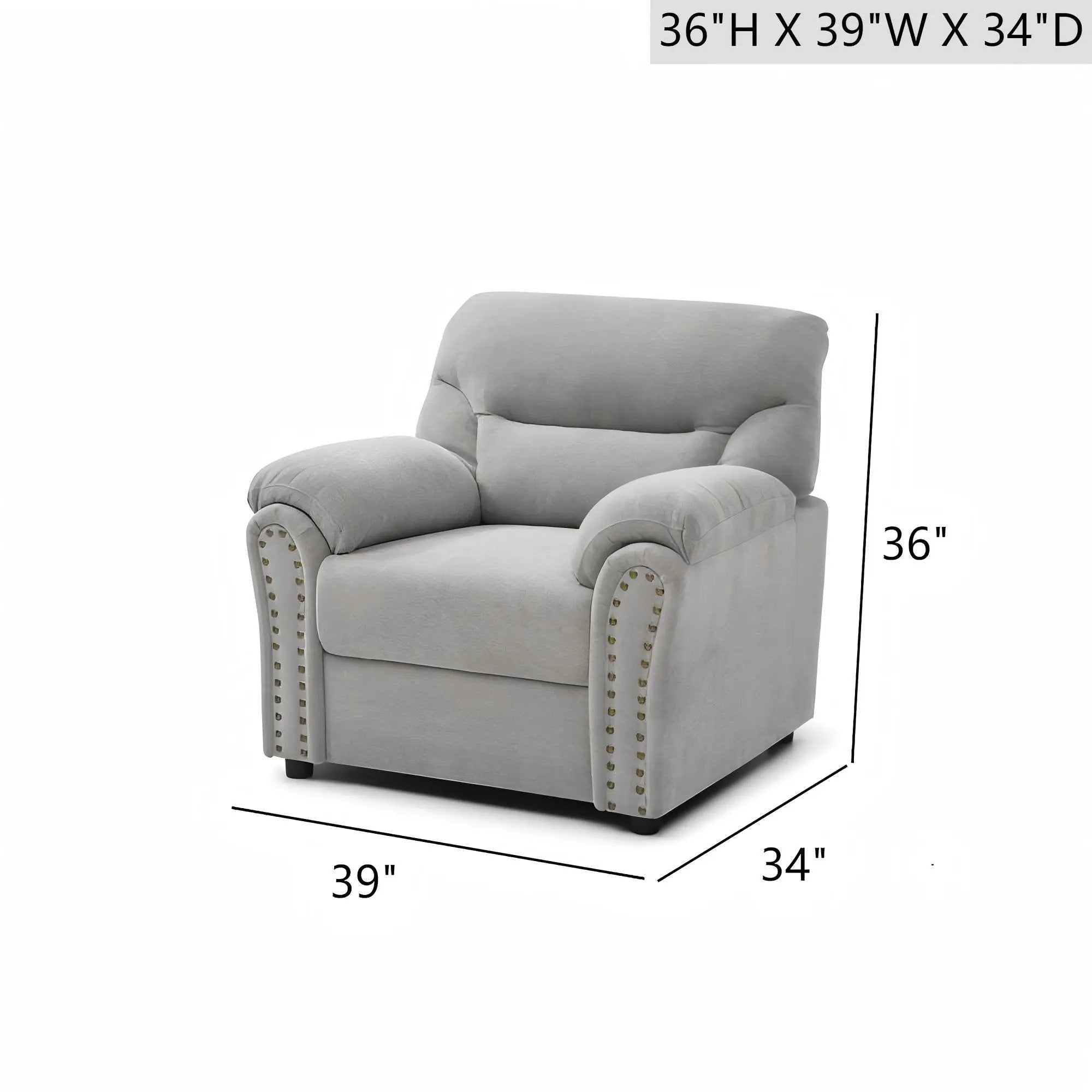 Hamilton - Chair With Hand Applied Nailhead Trim And Pillow Top Arm Cushions by Unique Piece Furniture
