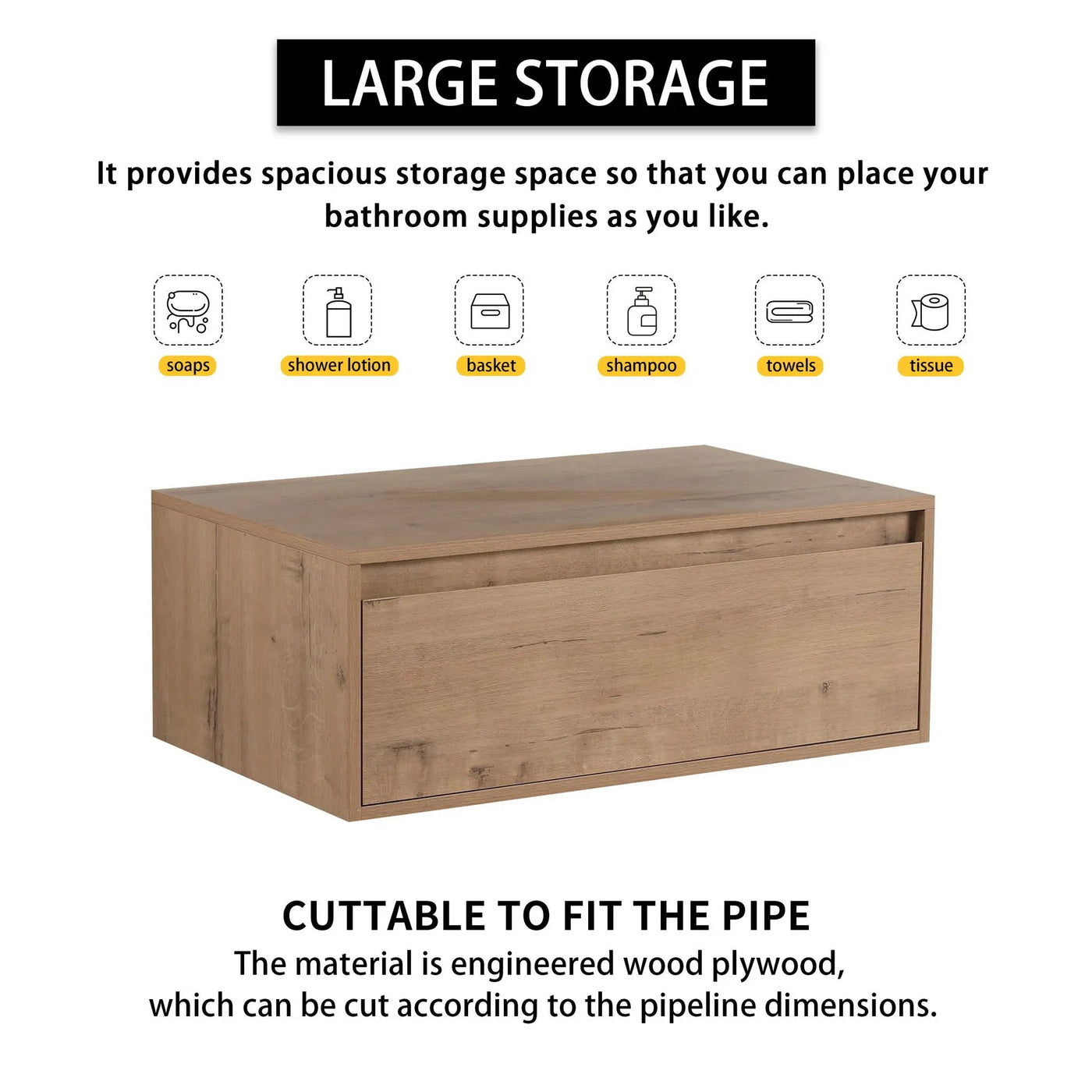 Modern Minimalist Bathroom Cabinet With Soft Close Drawers And Floating Mounting Design by Unique Piece Furniture