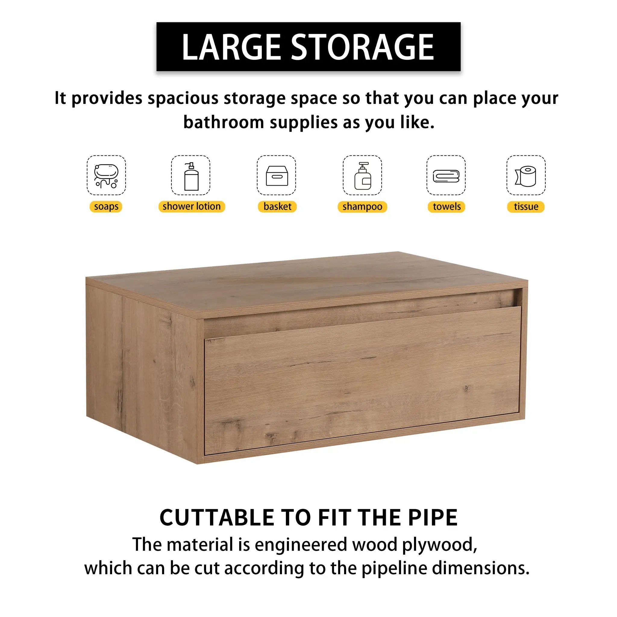 Modern Minimalist Bathroom Cabinet With Soft Close Drawers And Floating Mounting Design by Unique Piece Furniture