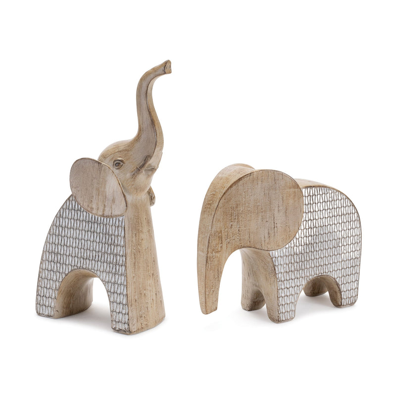 Etched elephant decor (set of 2)