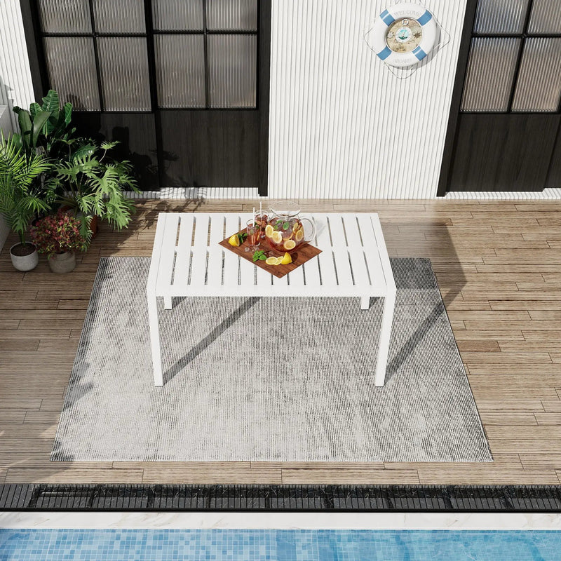 Modern Long Table with UV Resistant Powder-Coated Metal Legs by HouseOfZazla