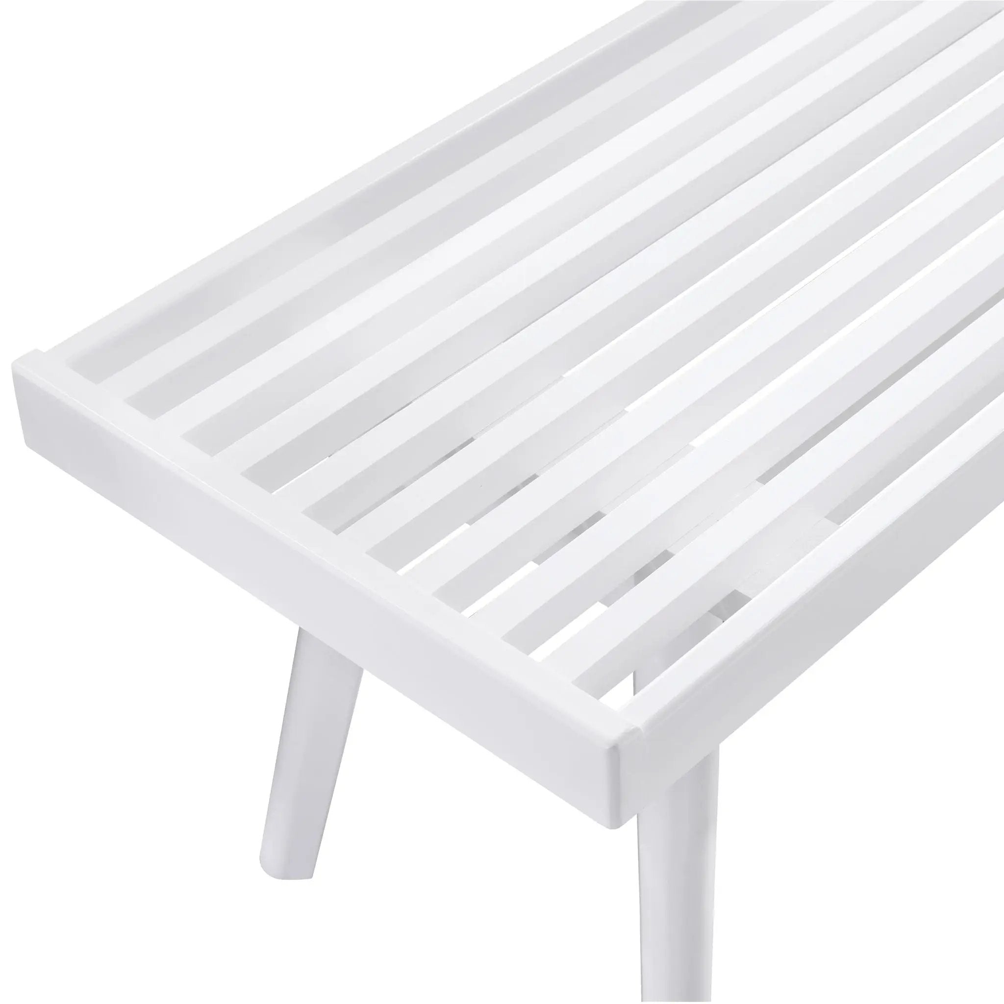 Larwich - Solid Wood Slatted Bench - White by Unique Piece Furniture